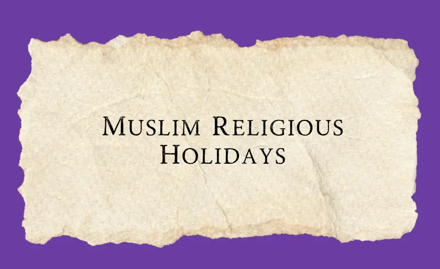 Muslim religious holidays